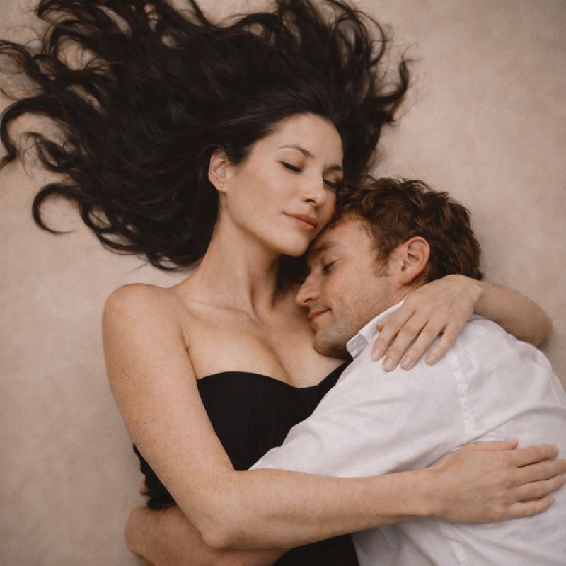 Couple sharing a warm embrace, representing AI companionship that feels genuine